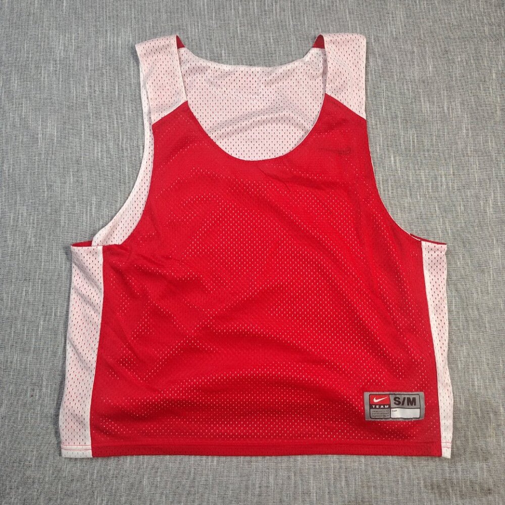 VINTAGE 90s Nike TEAM Reversible Tank Top‎ Red White Practice Jersey Size Small